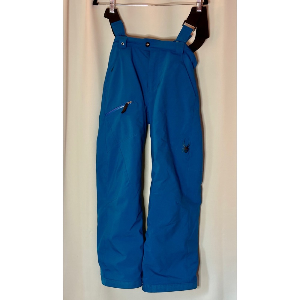 Spyder Kids Blue Insulated Ski Snow Pants Size 12 Removable Straps Thinsulate